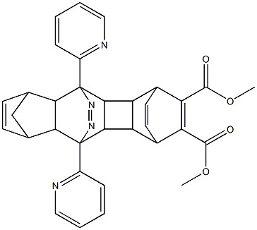 1,4,4a,4b,5,5a,6,9,9a,10,10a,10b-Dodecahydro-5,10-di(2-pyridinyl)-5,10-epiazo-1,4-etheno-6,9-methanobenzo[b]biphenylene-2,3-dicarboxylic acid dimethyl ester Struktur