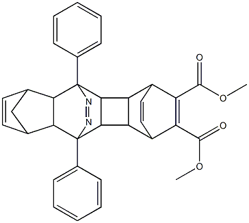 1,4,4a,4b,5,5a,6,9,9a,10,10a,10b-Dodecahydro-5,10-diphenyl-5,10-epiazo-1,4-etheno-6,9-methanobenzo[b]biphenylene-2,3-dicarboxylic acid dimethyl ester Struktur