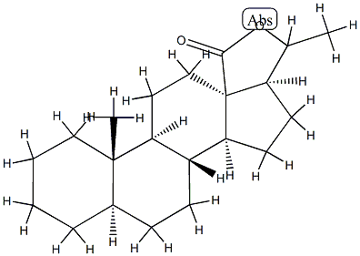 20-ヒドロキシ-5α-プレグナン-18-酸γ-ラクトン 化学構造式