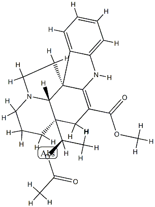 (5α,12β,19α,20R)-20-Acetyloxy-2,3-didehydroaspidospermidine-3-carboxylic acid methyl ester 结构式