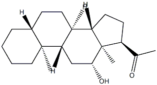 (17α)-12β-Hydroxy-5α-pregnan-20-one Struktur