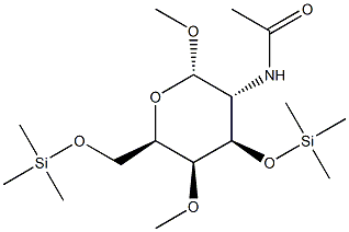 Methyl 2-(acetylamino)-4-O-methyl-3-O,6-O-bis(trimethylsilyl)-2-deoxy-α-D-galactopyranoside 结构式