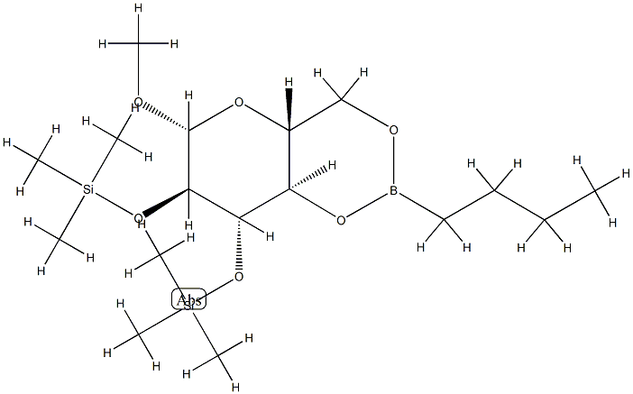 beta-D-Glucopyranoside, methyl 2,3-bis-O-(trimethylsilyl)-, cyclic but ylboronate|