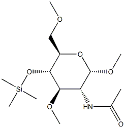 Methyl 2-(acetylamino)-3-O,6-O-dimethyl-4-O-(trimethylsilyl)-2-deoxy-α-D-glucopyranoside Structure