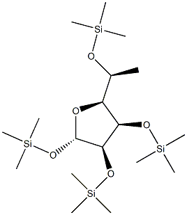 1-O,2-O,3-O,5-O-Tetrakis(trimethylsilyl)-6-deoxy-α-L-mannofuranose 结构式