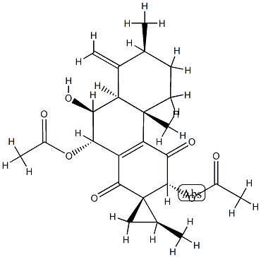 (1S,2S,3'R,4'bS,7'S,8'aS,9'S,10'S)-3',10'-Bis(acetyloxy)-4'b,5',6',7',8',8'a,9',10'-octahydro-9'-hydroxy-2,4'b,7'-trimethyl-8'-methylenespiro[cyclopropane-1,2'(1'H)-phenanthrene]-1',4'(3'H)-dione Structure