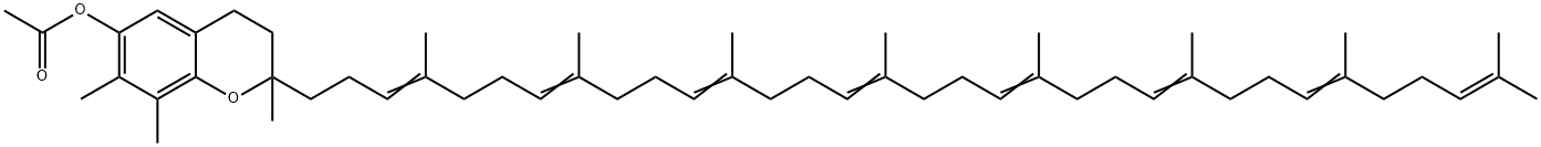 3,4-Dihydro-2,7,8-trimethyl-2-(4,8,12,16,20,24,28,32-octamethyl-3,7,11,15,19,23,27,31-tritriacontaoctenyl)-2H-1-benzopyran-6-ol acetate Struktur