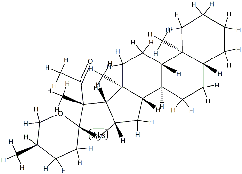 1-[(25R)-5α-スピロスタン-20-イル]エタノン 化学構造式