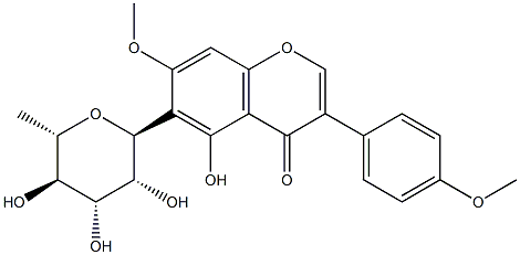 6-(6-Deoxy-α-L-mannopyranosyl)-5-hydroxy-7-methoxy-3-(4-methoxyphenyl)-4H-1-benzopyran-4-one 结构式