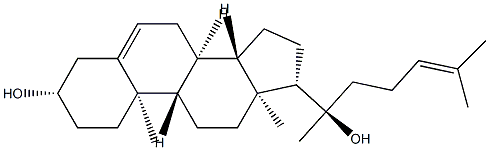 (20R)-コレスタ-5,24-ジエン-3β,20-ジオール 化学構造式