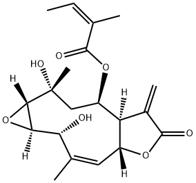 (Z)-2-Methyl-2-butenoic acid (1aR,2R,3Z,4aR,7aR,8R,10R,10aS)-1a,2,4a,6,7,7a,8,9,10,10a-decahydro-2,10-dihydroxy-3,10-dimethyl-7-methylene-6-oxooxireno[6,7]cyclodeca[1,2-b]furan-8-yl ester|