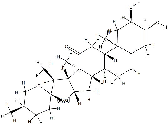 (25R)-2α,3β-Dihydroxyspirost-5-en-12-one Structure