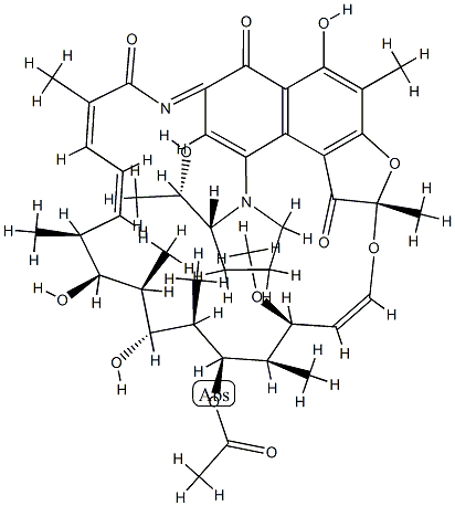 N,2-Didehydro-1,4-dideoxy-1,2-dihydro-4-[(2R)-2-[(S)-1-hydroxyethyl]-1-pyrrolidinyl]-1-oxorifamycin Structure