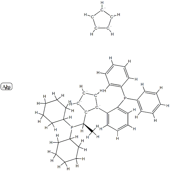 (R)-(-)-1-[(R)-2-(2'-Diphenylphosphinophenyl)ferrocenyl]ethyldicyclohexylphosphine Structure