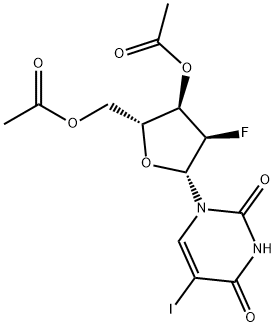 3',5'-二-O-乙酰基-2'-脱氧-2'-氟-5-碘尿苷,565226-18-8,结构式