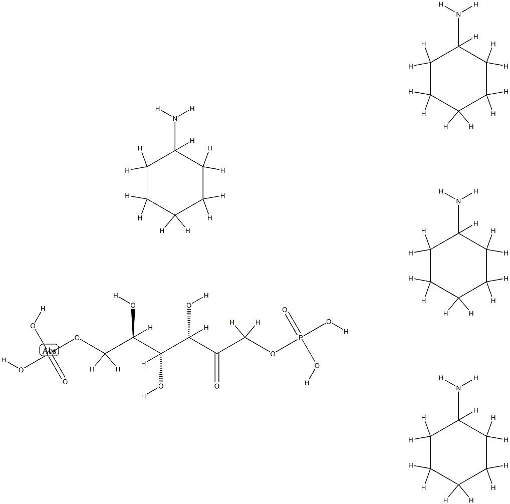 D-fructose 1,6-bis(dihydrogen phosphate), compound with cyclohexylamine (1:4) Struktur