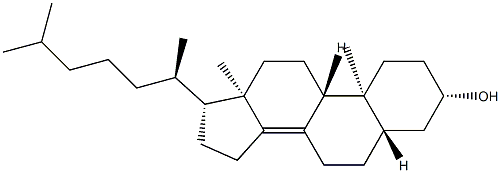 5α-コレスタ-8(14)-エン-3β-オール 化学構造式