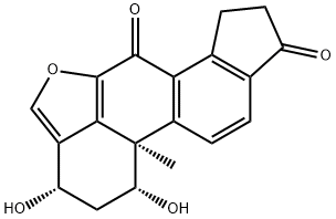 (1R)-1,2,3,6,7,8,9,11b-オクタヒドロ-1,3α-ジヒドロキシ-11bα-メチルシクロペンタ[7,8]フェナントロ[10,1-bc]フラン-6,9-ジオン 化学構造式