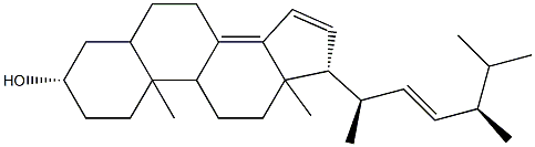 (22E)-5α-エルゴスタ-8(14),15,22-トリエン-3β-オール 化学構造式