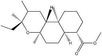 (3S,6aα,10bα)-3α-エチルドデカヒドロ-3,4aβ,7,10aβ-テトラメチル-1H-ナフト[2,1-b]ピラン-7β-カルボン酸メチル 化学構造式