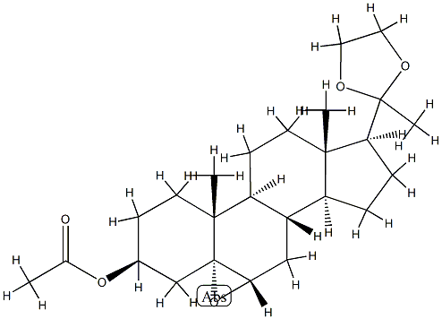 3β-(Acetyloxy)-5,6α-epoxy-5α-pregnan-20-one ethylene acetal Struktur