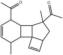 1,1'-[2a,3,4,4a,4b,5,8,8a-Octahydro-4,8-dimethylcyclobuta[1',5']cyclopenta[1',2':3,4]cyclobuta[1,2]benzene-4,5-diyl]bisethanone Struktur