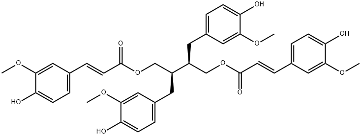 9,9'-二-O-(E)-阿魏酰开环异落叶松脂素,56973-66-1,结构式