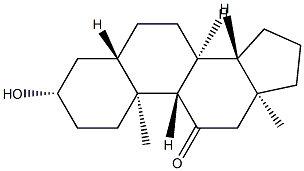 3β-ヒドロキシ-5α-アンドロスタン-11-オン 化学構造式
