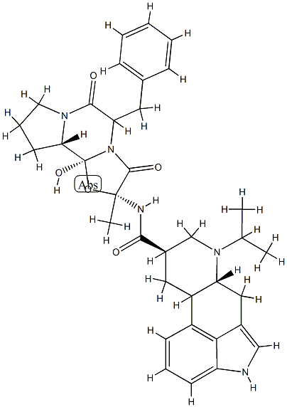 6-Demethyl-9,10-dihydro-12'-hydroxy-2'-methyl-6-(1-methylethyl)-5'-(phenylmethyl)ergotaman-3',6',18-trione Structure