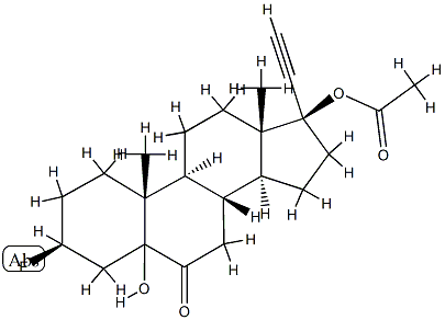 (17R)-17-(Acetyloxy)-3β-fluoro-5-hydroxypregn-20-yn-6-one Structure