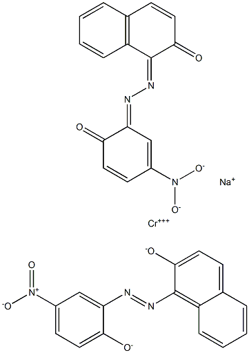 sodium bis[1-[(2-hydroxy-5-nitrophenyl)azo]-2-naphtholato(2-)]chromate(1-) Struktur