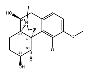 (13β,14β)-4,5α-Epoxy-3-methoxy-17-methylhasubanan-6α,9α-diol 结构式