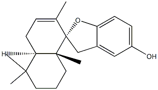 (2S)-4'aβ,5',6',7',8',8'a-Hexahydro-2',5',5',8'aα-tetramethylspiro[benzofuran-2(3H),1'(4'H)-naphthalen]-5-ol Struktur