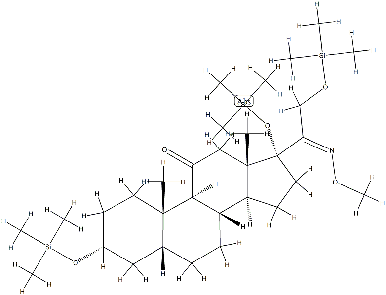 3α,17,21-Tris(trimethylsiloxy)-20-(methoxyimino)-5β-pregnan-11-one Structure