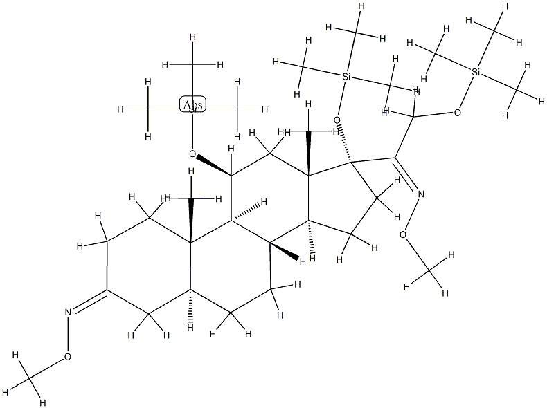 11β,17,21-Tris(trimethylsiloxy)-5α-pregnane-3,20-dione bis(O-methyl oxime) 结构式