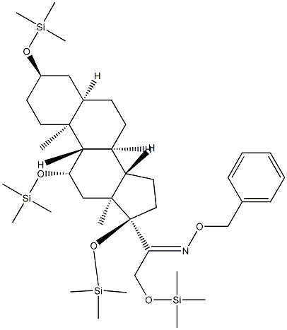 3α,11β,17,21-Tetrakis(trimethylsiloxy)-5β-pregnan-20-one O-benzyl oxime Structure