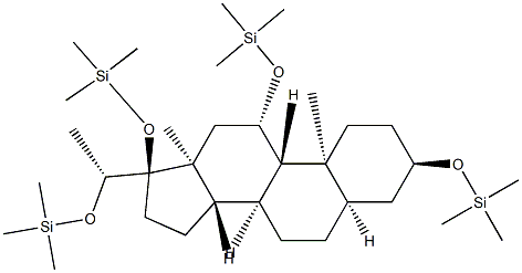 Silane, [[(3alpha,5beta,11beta,20R)-pregnane-3,11,17,20-tetrayl]tetrak is(oxy)]tetrakis*trimethyl- Struktur