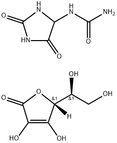 (2,5-dioxoimidazolidin-4-yl)urea L-ascorbate Struktur