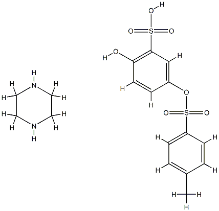 2-hydroxy-5-[[(p-tolyl)sulphonyl]oxy]benzenesulphonic acid, compound with piperazine (1:1) , 57775-27-6, 结构式