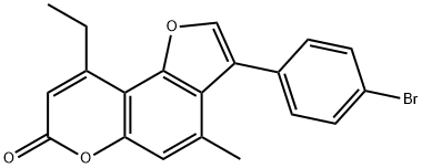 7H-Furo[2,3-f][1]benzopyran-7-one,3-(4-bromophenyl)-9-ethyl-4-methyl-(9CI) 结构式