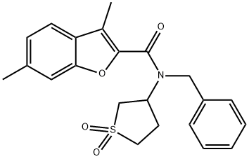 2-Benzofurancarboxamide,3,6-dimethyl-N-(phenylmethyl)-N-(tetrahydro-1,1-dioxido-3-thienyl)-(9CI) Struktur