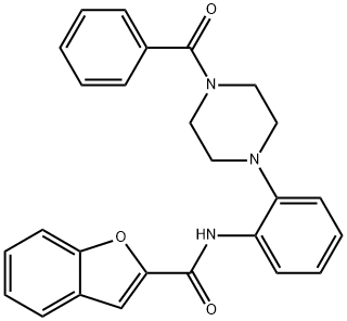 2-Benzofurancarboxamide,N-[2-(4-benzoyl-1-piperazinyl)phenyl]-(9CI) Structure