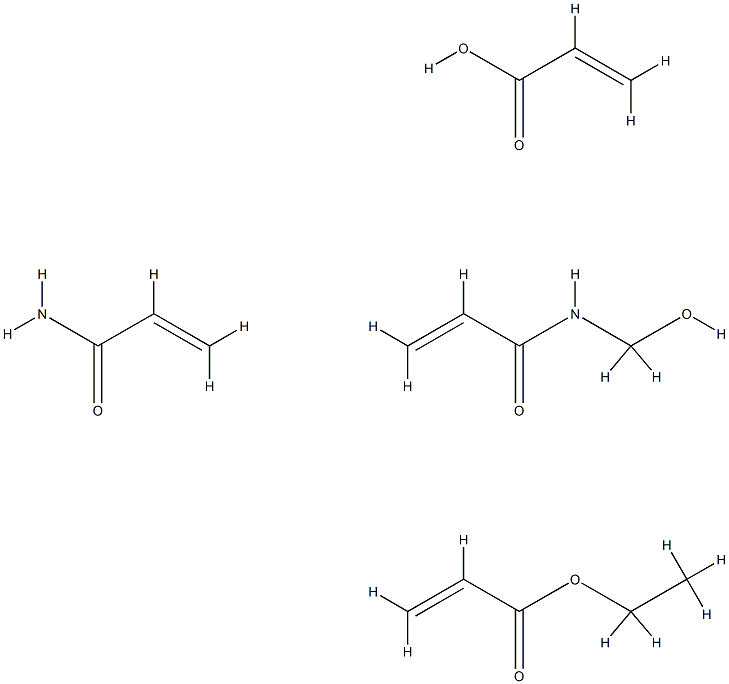 2-丙烯酸、2-丙烯酸乙酯、N-羟甲基-2-丙烯酰胺和2-丙烯酰胺的聚合物, 57863-50-0, 结构式