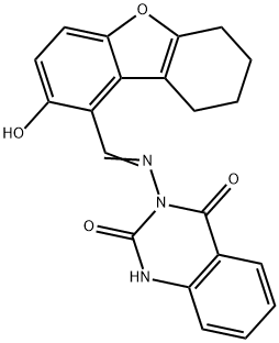 2,4(1H,3H)-Quinazolinedione,3-[[(6,7,8,9-tetrahydro-2-hydroxy-1-dibenzofuranyl)methylene]amino]-(9CI) 结构式