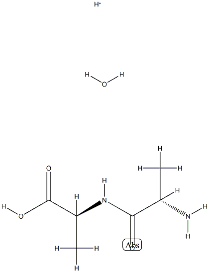 L-Alanine, L-alanyl-, conjugate monoacid, monohydrate (9CI) 结构式