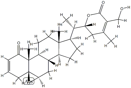 (22R)-5,6β-エポキシ-22,27-ジヒドロキシ-1-オキソ-5β-エルゴスタ-2,24-ジエン-26-酸δ-ラクトン 化学構造式