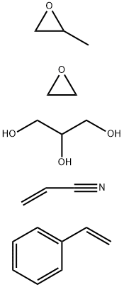 2-Propenenitrile, polymer with ethenylbenzene and methyloxirane polymer with oxirane ether with 1,2,3-propanetriol (3:1) Struktur
