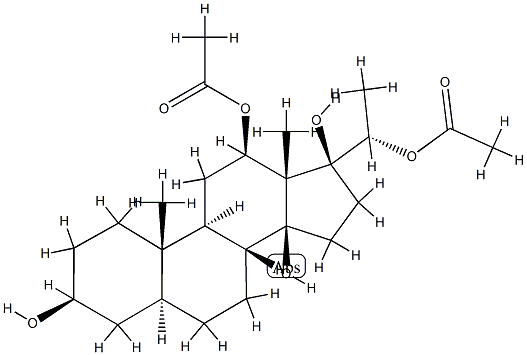 (17S,20S)-5α-Pregnane-3β,12β,14β,17,20-pentol 12,20-diacetate 结构式