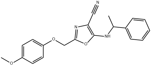 2-[(4-methoxyphenoxy)methyl]-5-[(1-phenylethyl)amino]-1,3-oxazole-4-carbonitrile 结构式