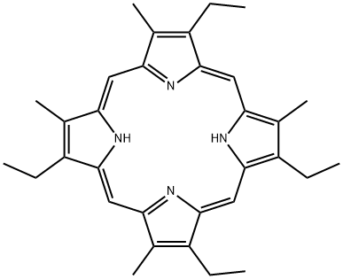 2,7,13,18-Tetraethyl-3,8,12,17-tetramethyl-21H,23H-porphyrin Struktur